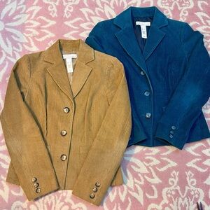 Liz Claiborne Corduroy Blazer Set - Tan and Blue